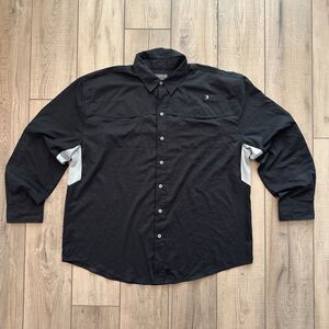 Reel Legends Fishing Shirt Mens XL Regular Black Long Sleeve Vented Outdoor Hike